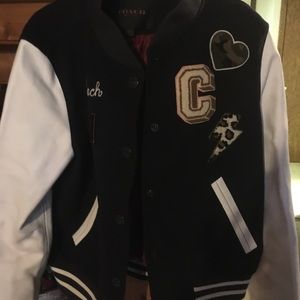 Coach jacket with leather sleeves